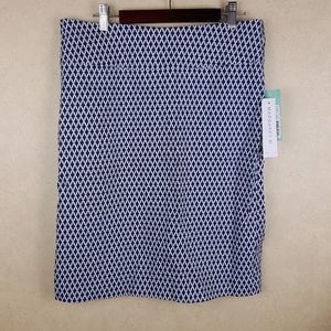 Margaret M Stitch Fix Navy Patterned Pencil Skirt